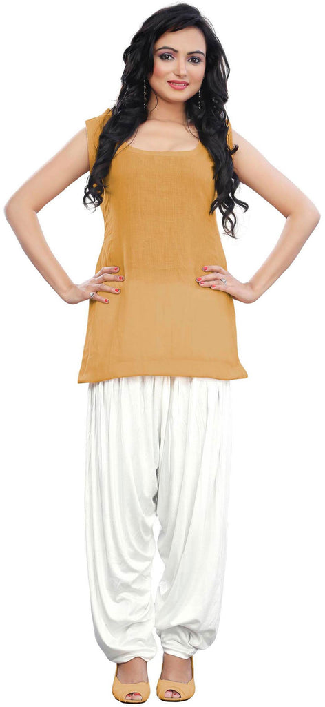Buy Go Colors Women Viscose Patiala Salwar - White (Free Size) Online